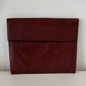 WILSONS LEATHER PELLE STUDIO Vintage leather laptop case portfolio burgundy